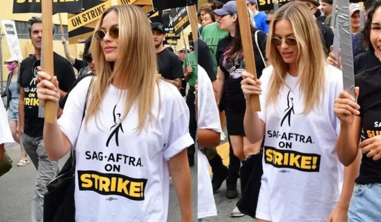 Barbie's Margot Robbie Joins  SAG-AFTRA Strike Rally; See Pics