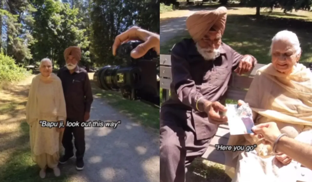 Elderly Couple Recreate Old Photo