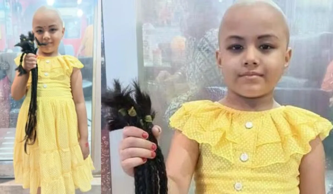 5-Year-Old Tirupura Girl Donates Hair To Cancer Patient