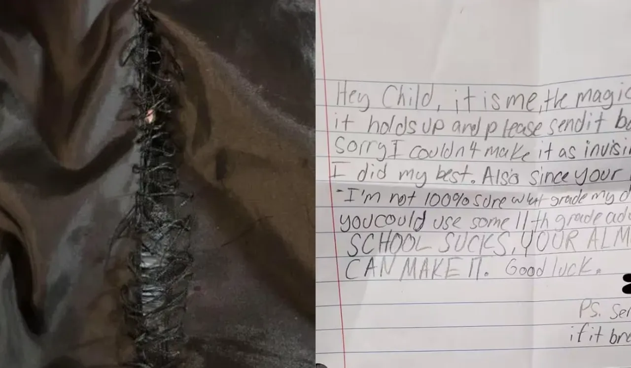 Teacher's Daughter Fixes Torn Jacket Of Student And Slips In A Note