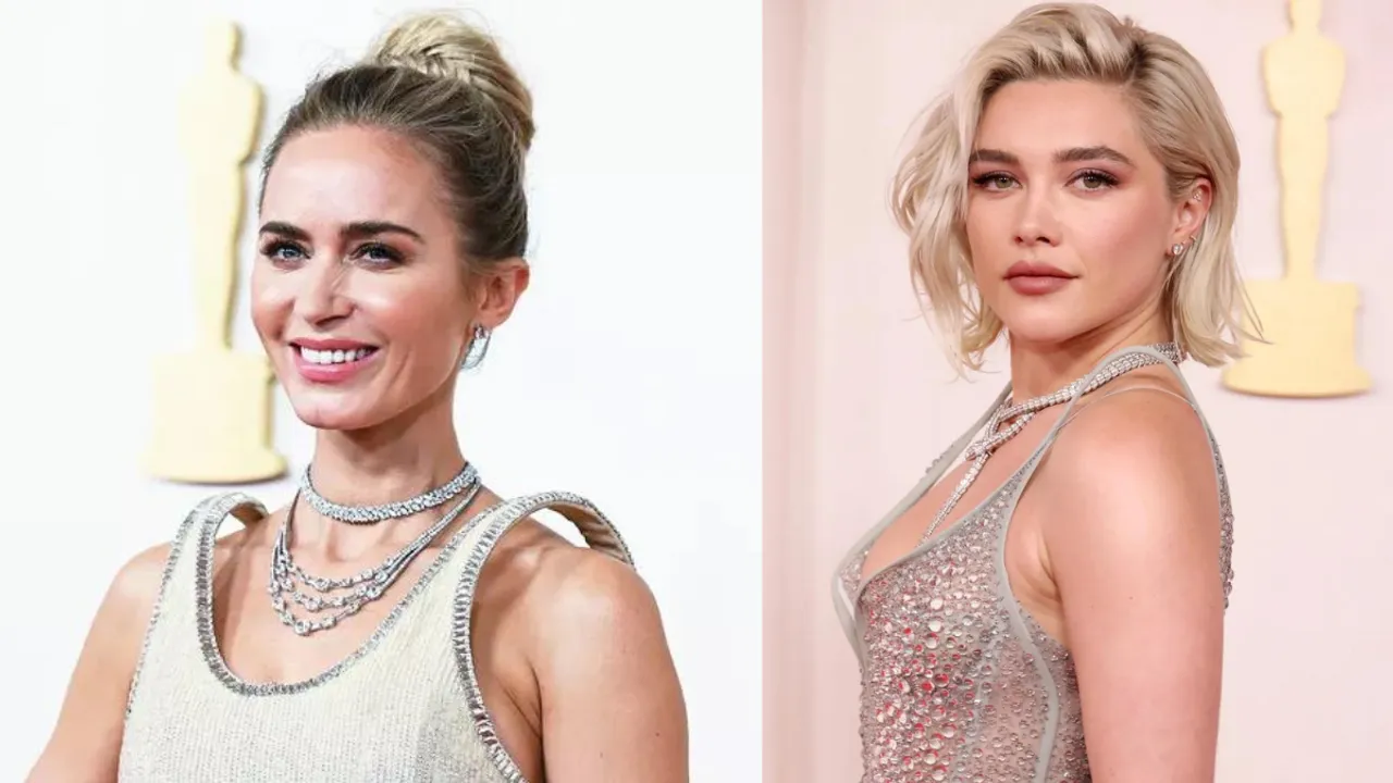 Emily Blunt & Florence Pugh Turn Heads At Oscars With Floaty Strap Dresses