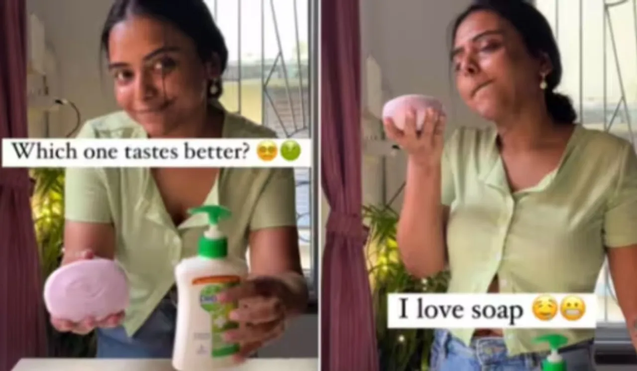 Video Of Woman Eating Soap