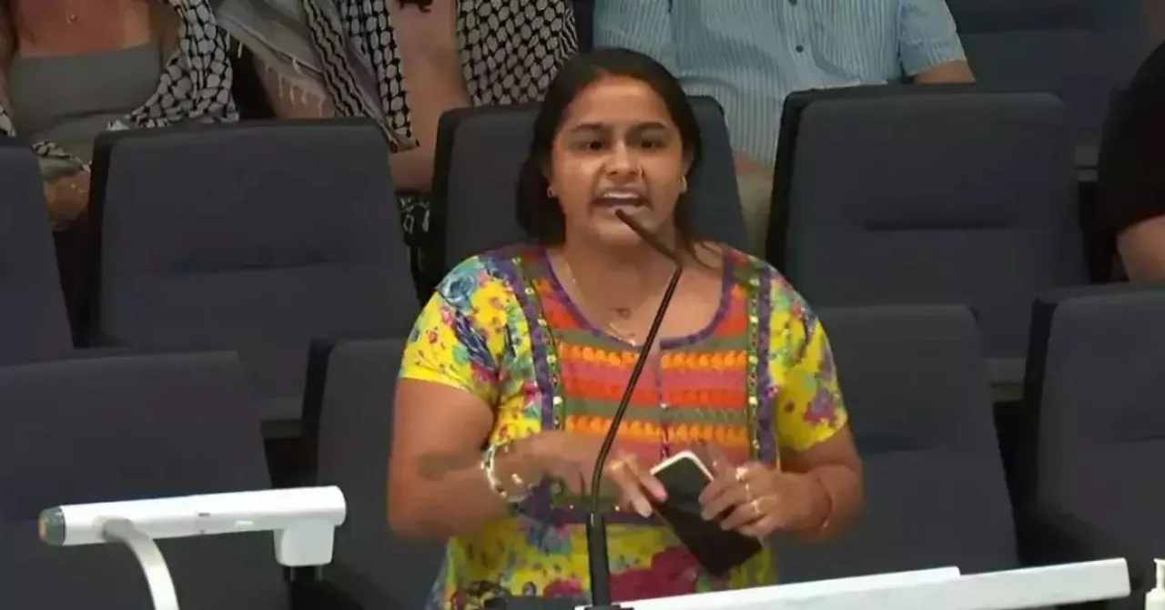 Riddhi Patel (a still from her speech) 