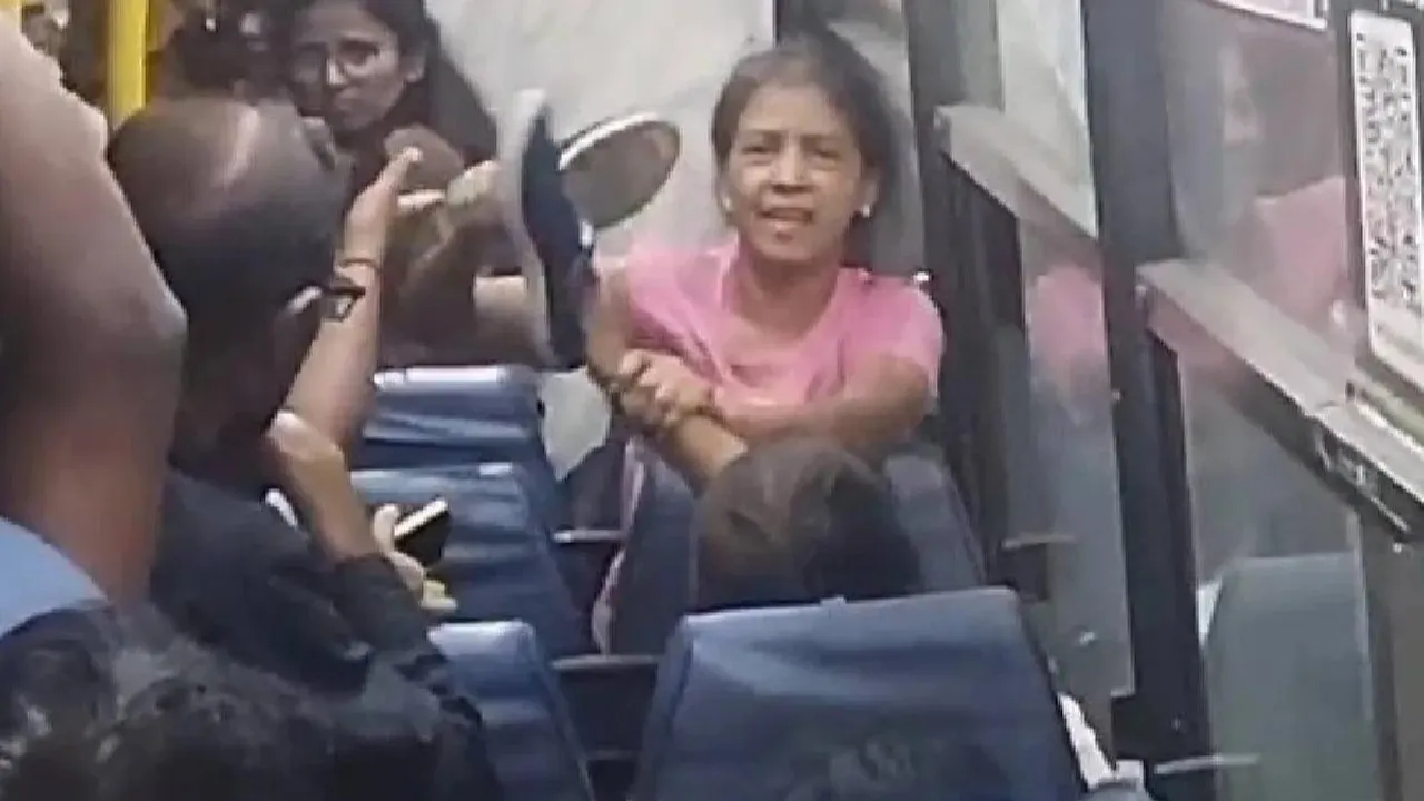 Women Fight In Bus