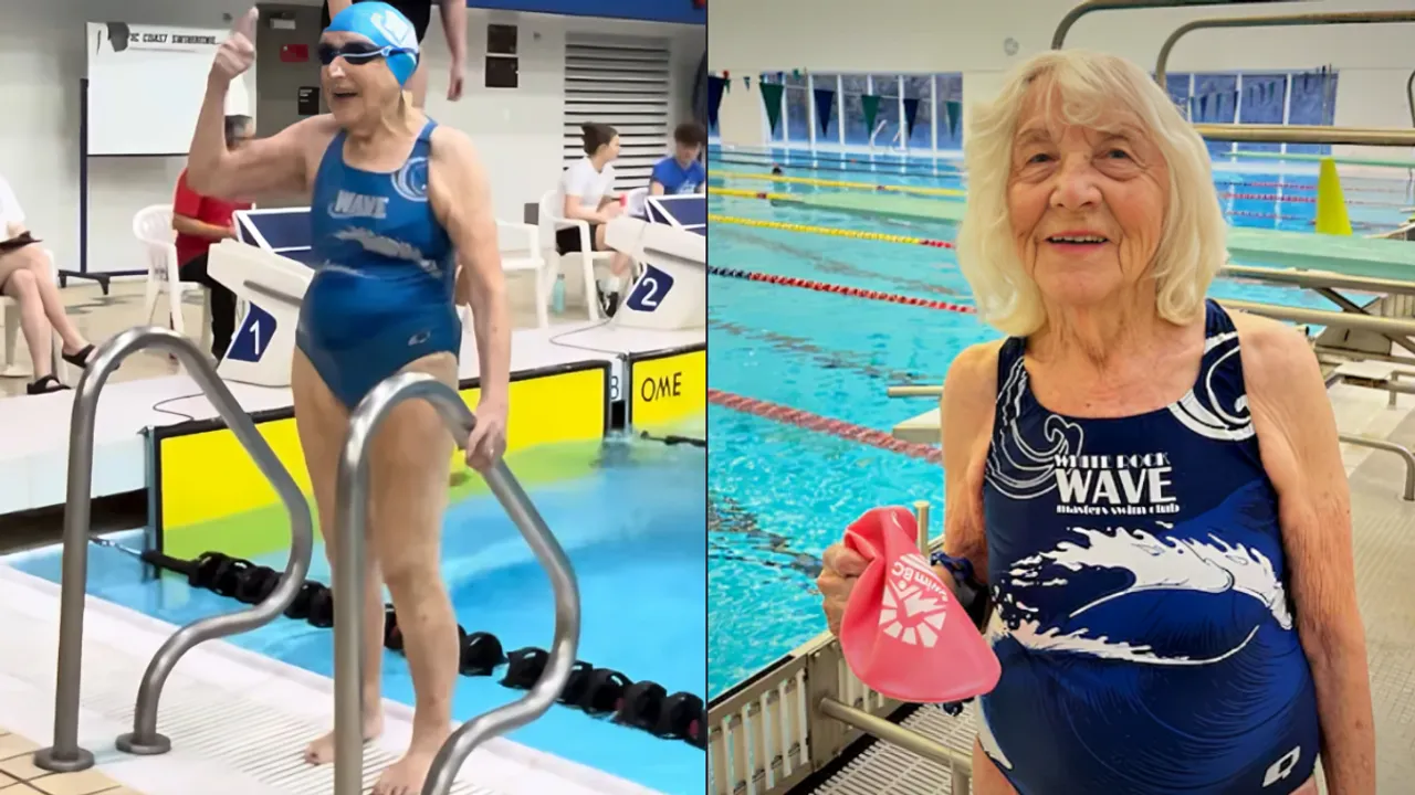 Watch: 99YO Canadian Swimmer Betty Brussel Smashes 3 World Records