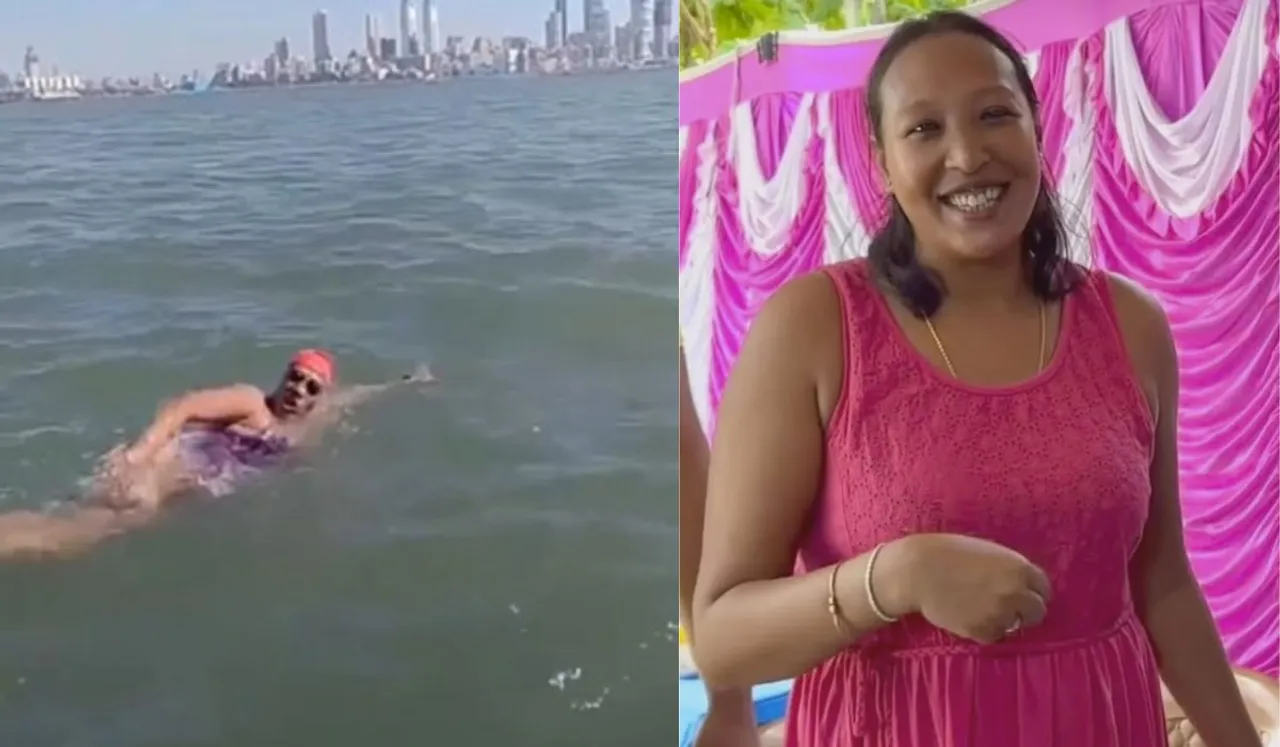 Woman Swims 36 Kms In Mumbai Sea