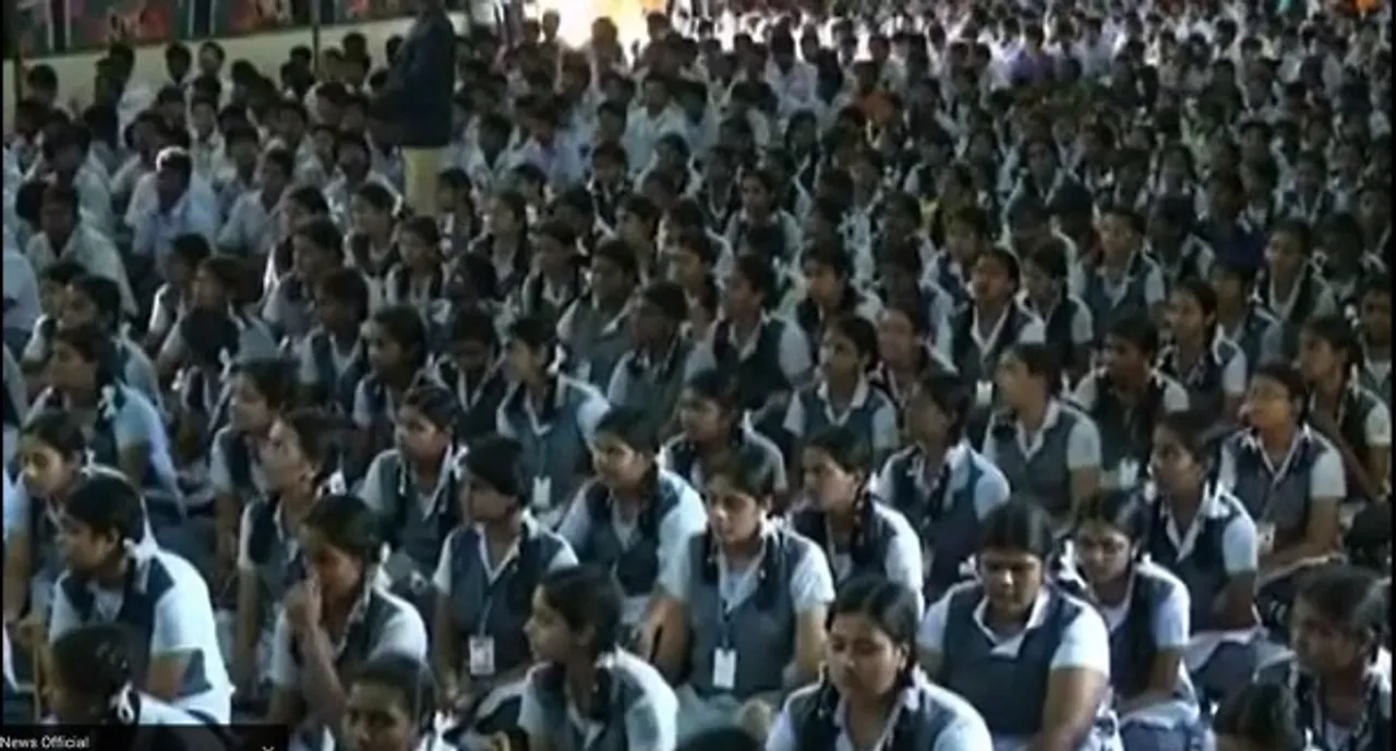 Coimbatore school girls chant hymns