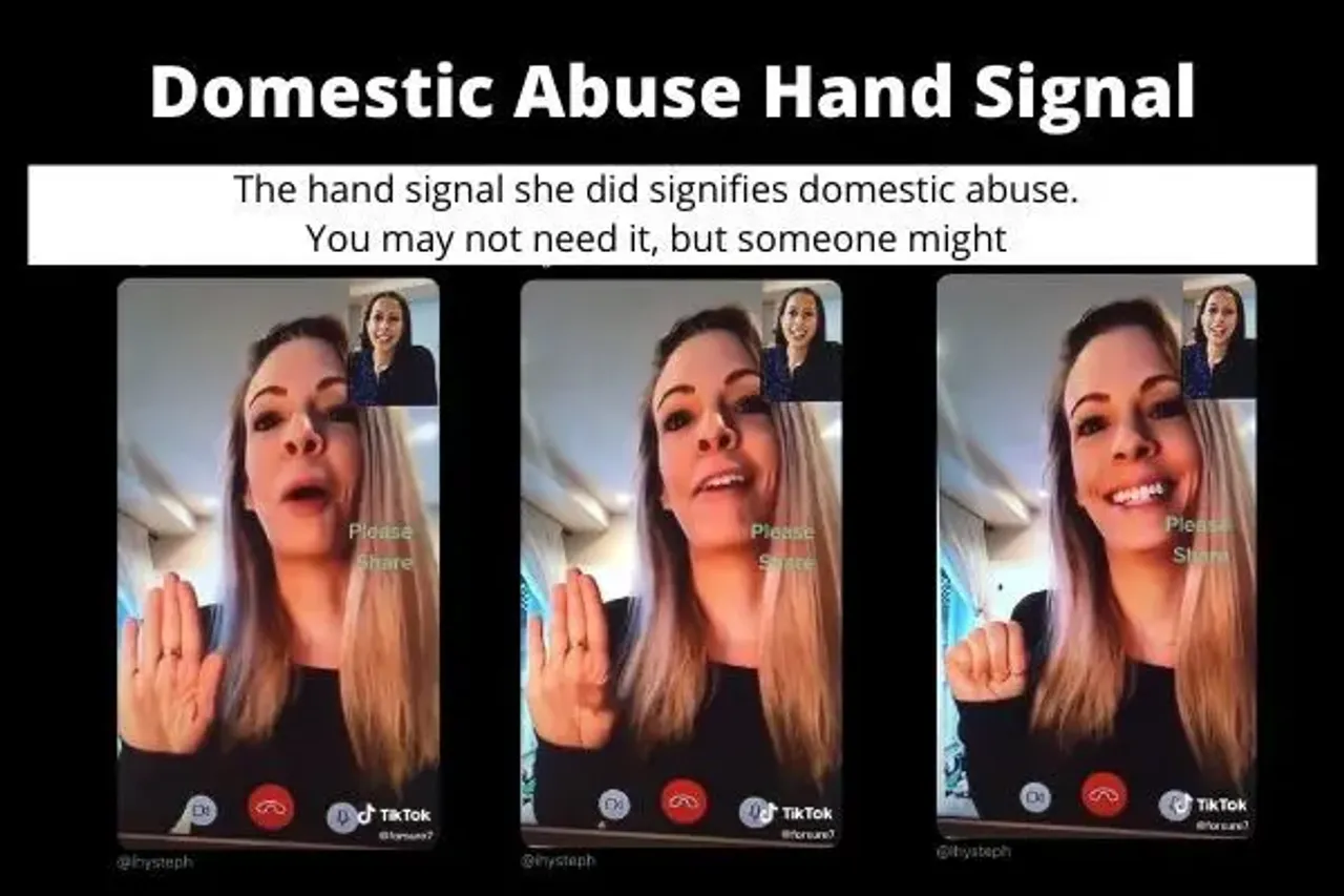 Domestic Abuse Hand Signal