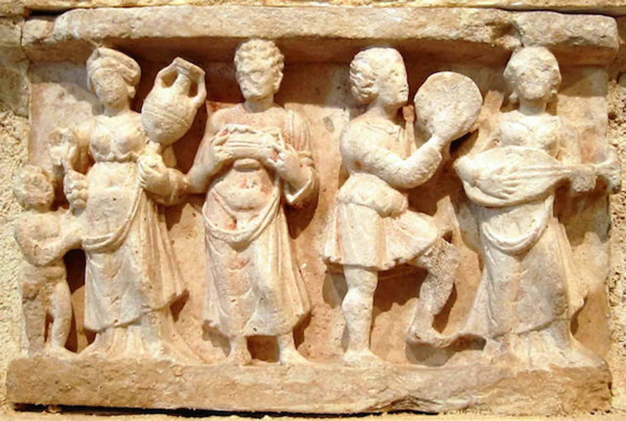 Women & Alcohol: Women Drinking Wine Indo Greek Banquiet, Mothers In Ancient Greece
