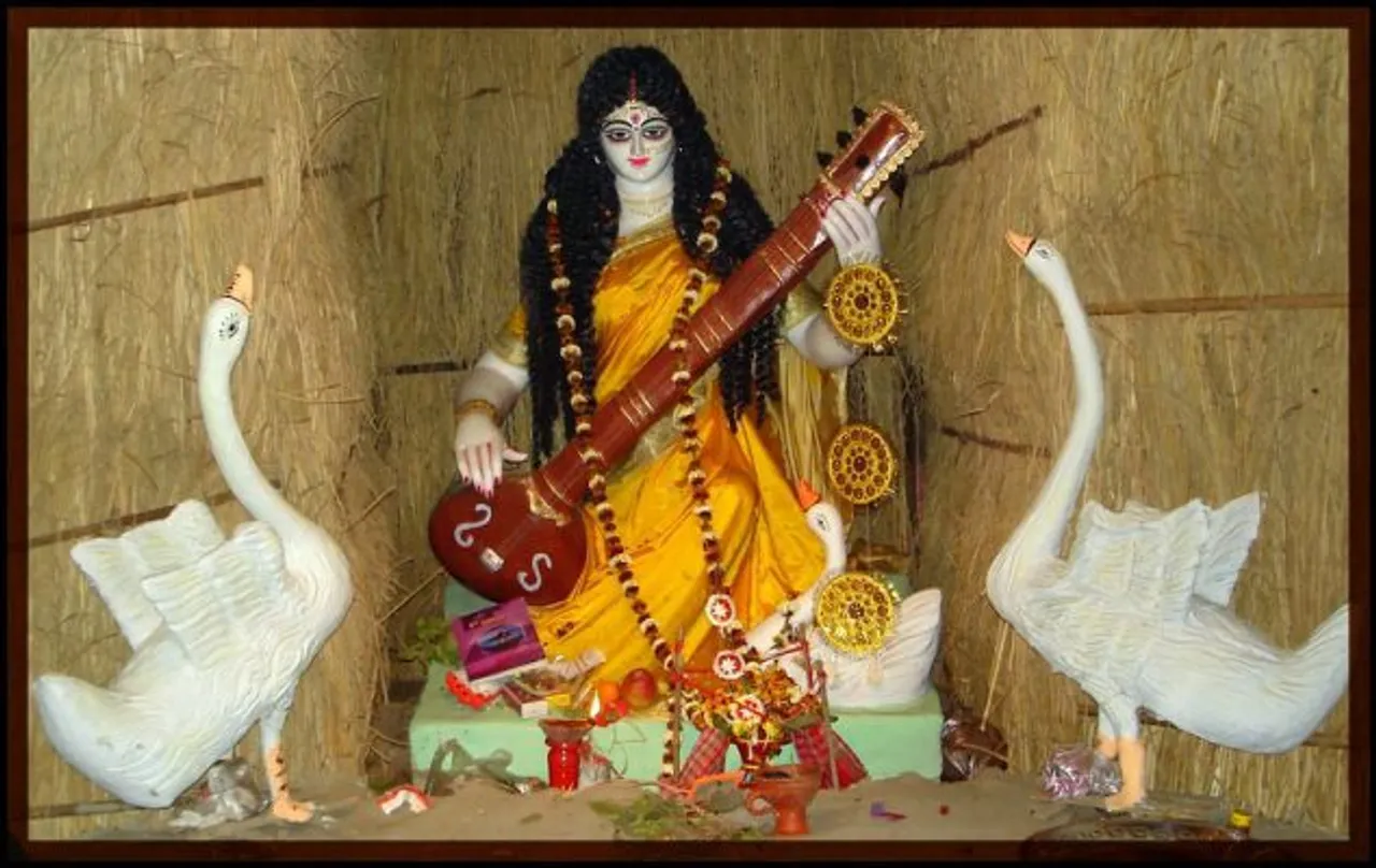 Funny Bengali Superstitions,Saraswati Picture By: Bengalis In Hyderabad