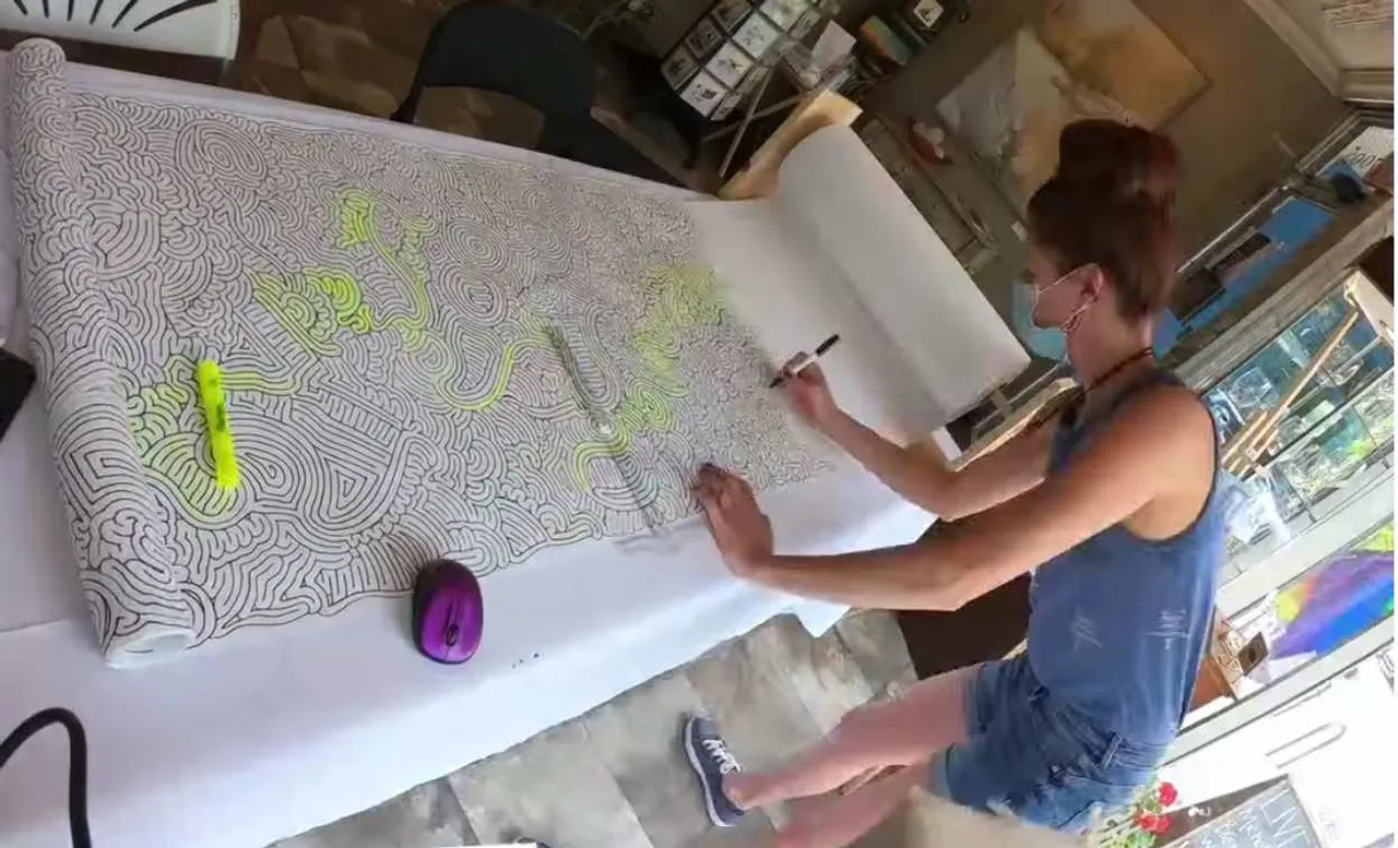 largest hand drawn maze