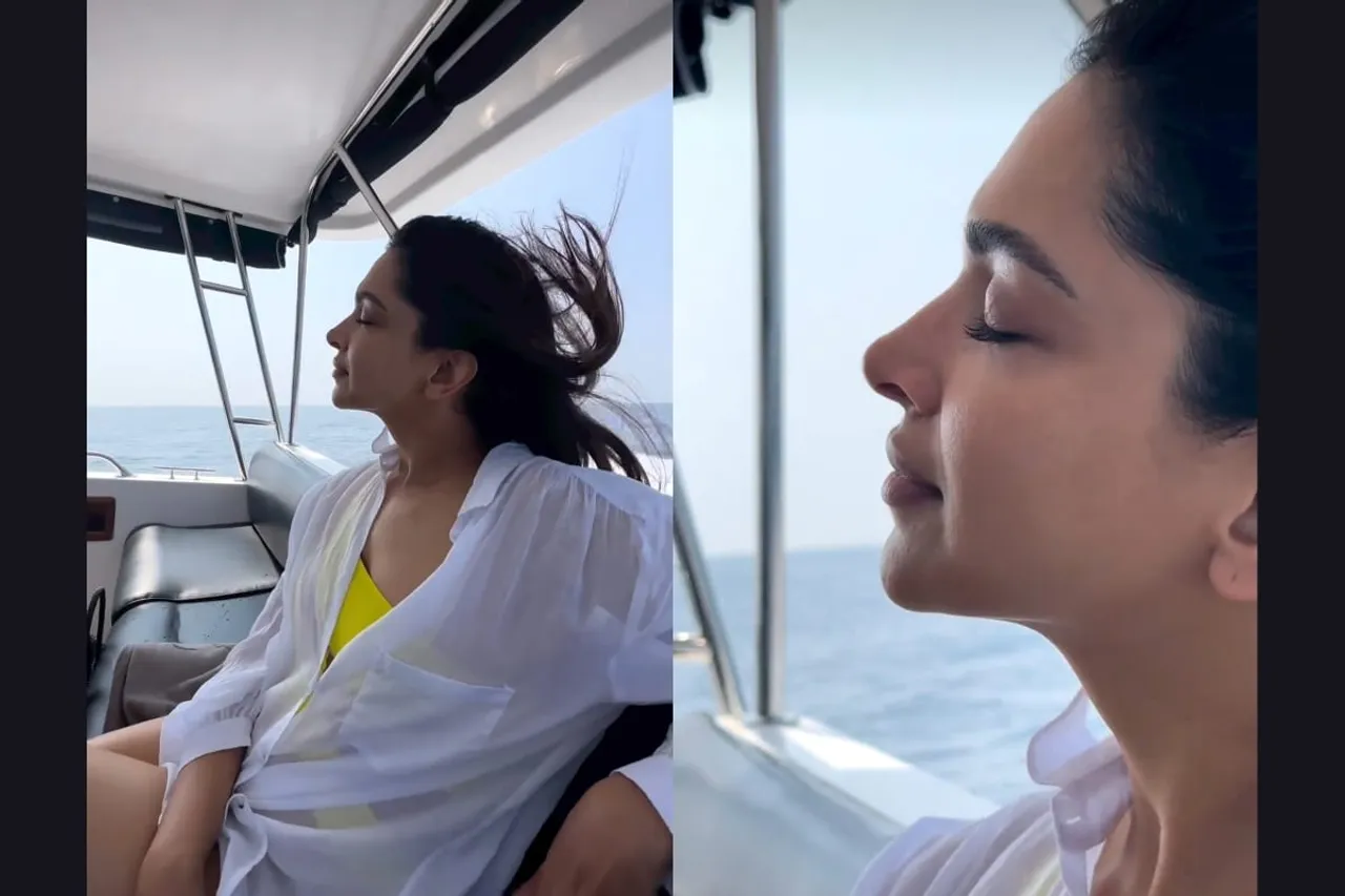 Deepika Padukone Enjoying Yacht Ride As Husband Ranveer Singh Films It