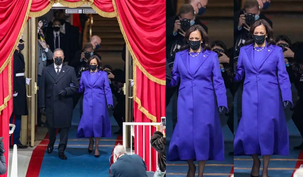 Kamala Harris Swearing In, kamala harris purple dress