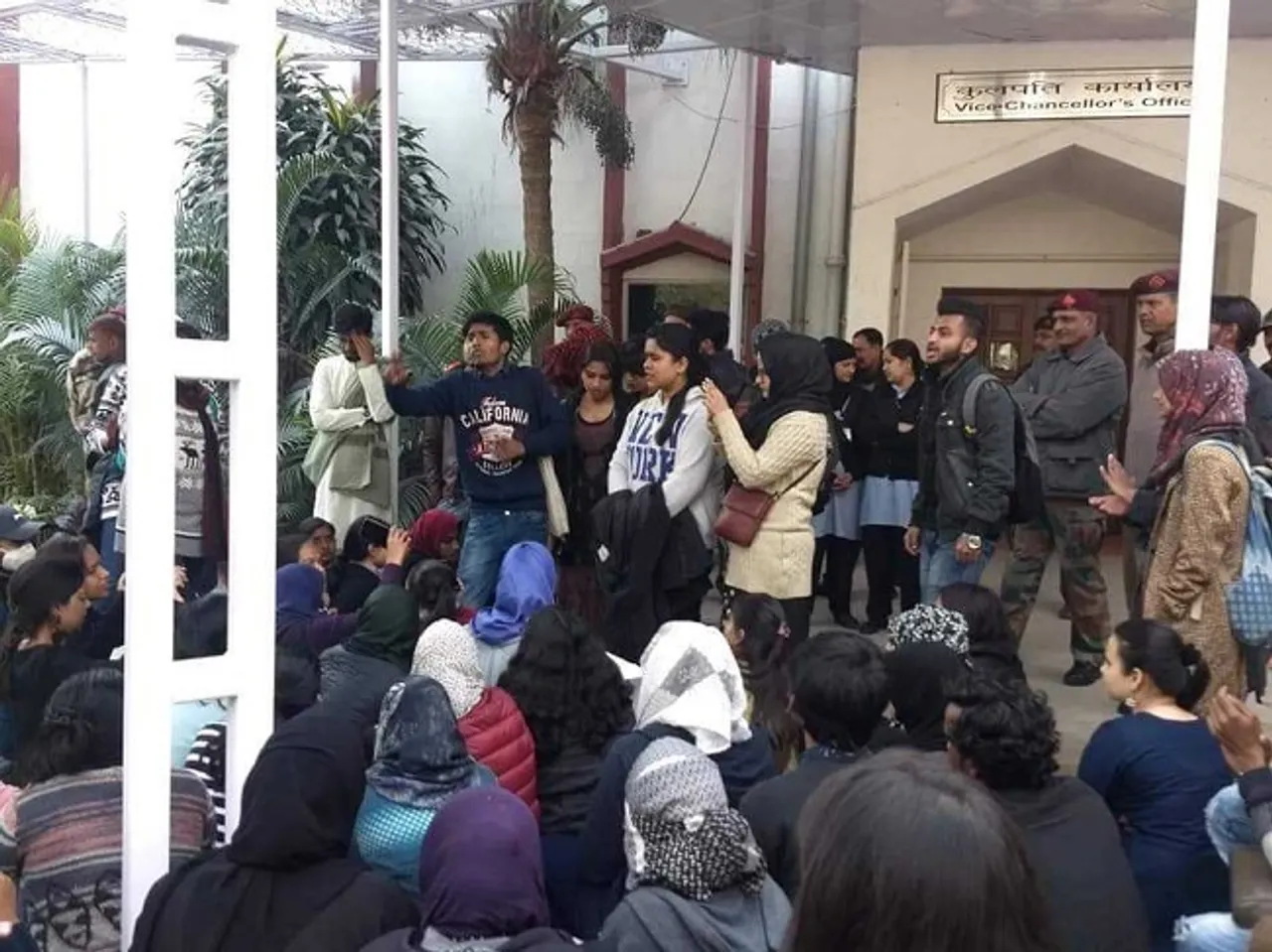 Jamia girls protest harassment