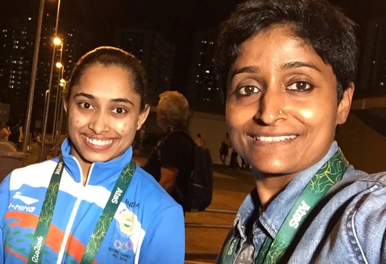 Priyadarshini Arya With Dipa Karmakar