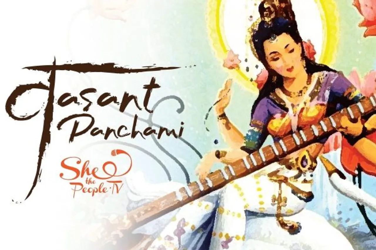 Vasant Panchami Celebration Woman