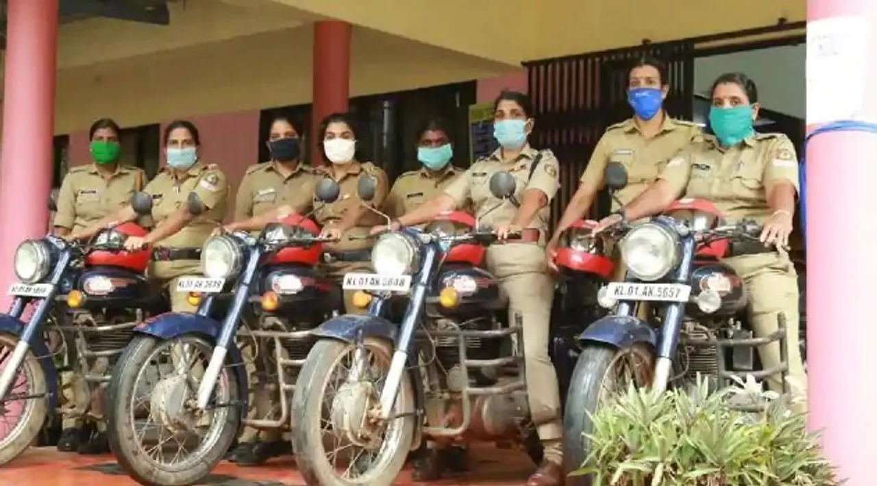 women cops on bike kerala