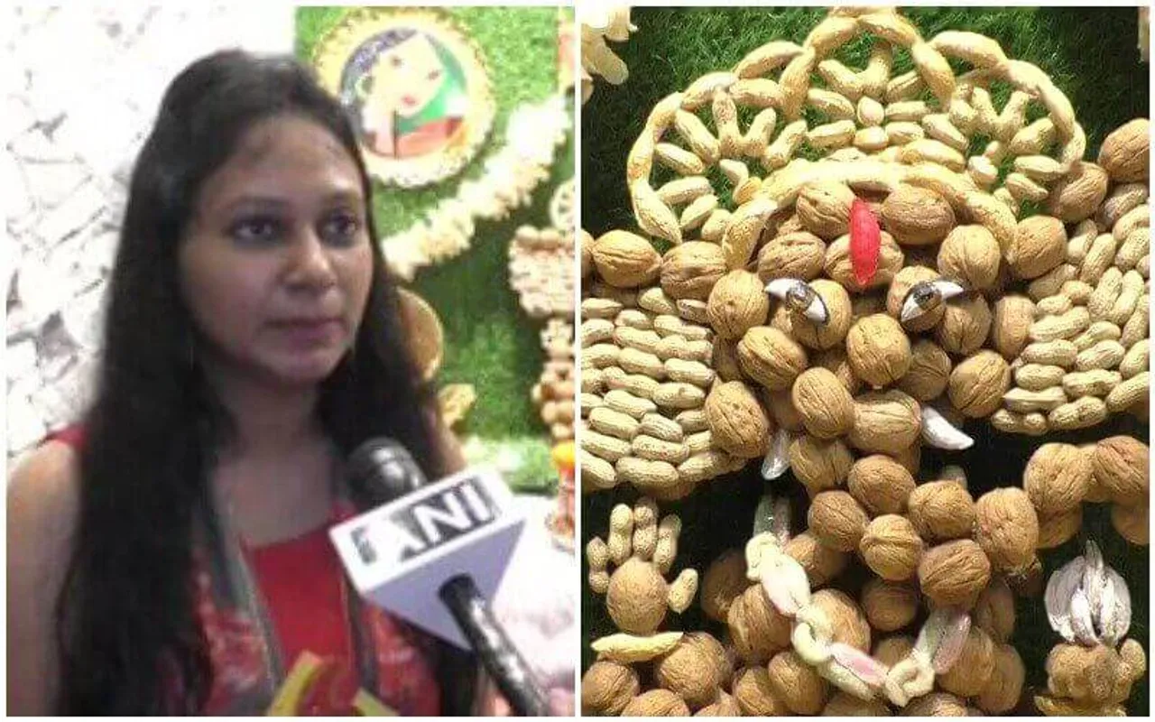 Surat Woman Makes Eco-Friendly Lord Ganesha Idol Using Dry Fruits