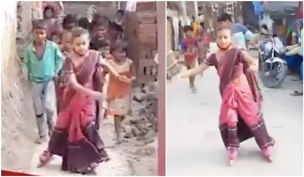 You Go Girl: 11-Year-Old Skates In Saree Around UP Village To Raise Vaccine Awareness