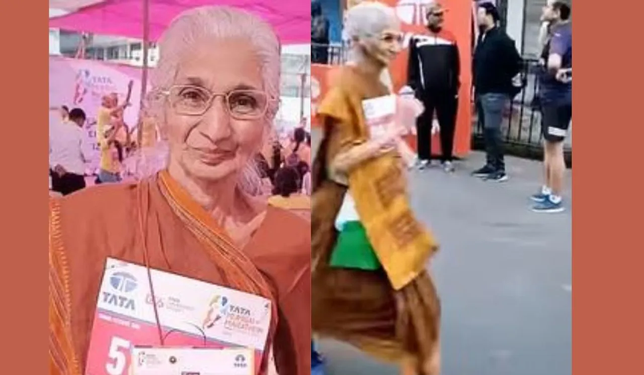 Elderly Woman Runs Tata Marathon