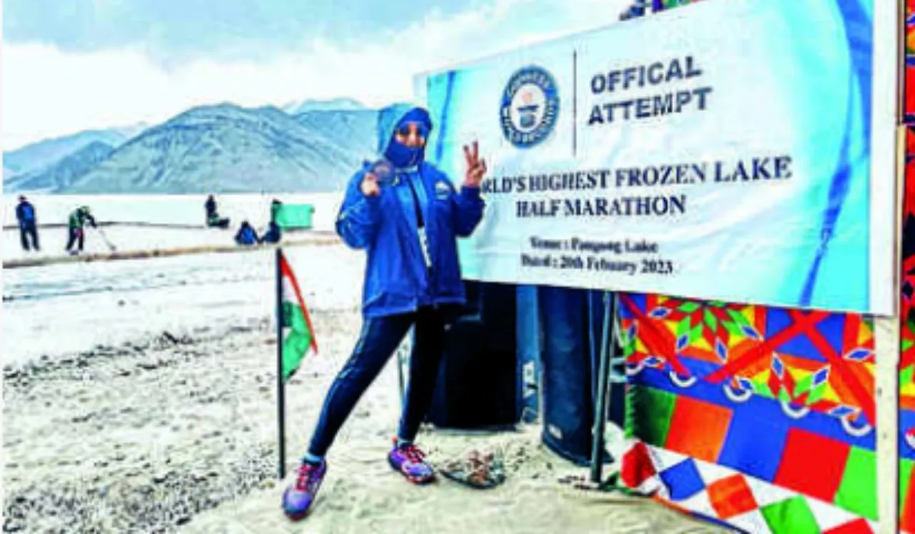 Vadodara Woman Sets World Record, Wins Half Marathon On Ladakh Frozen Lake
