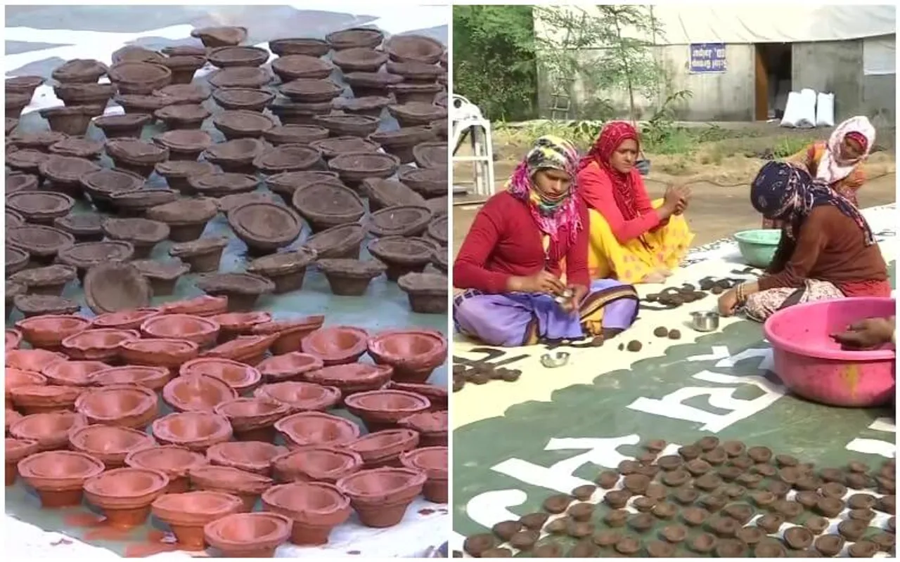 cow dung diyas