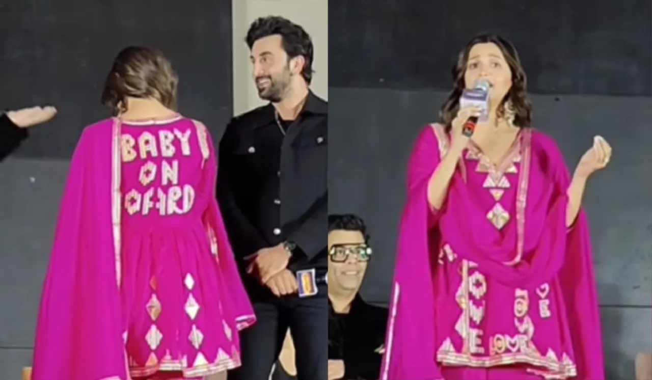 Alia Bhatt baby on board dress. Bollywood Heroines Pregnancy Dresses