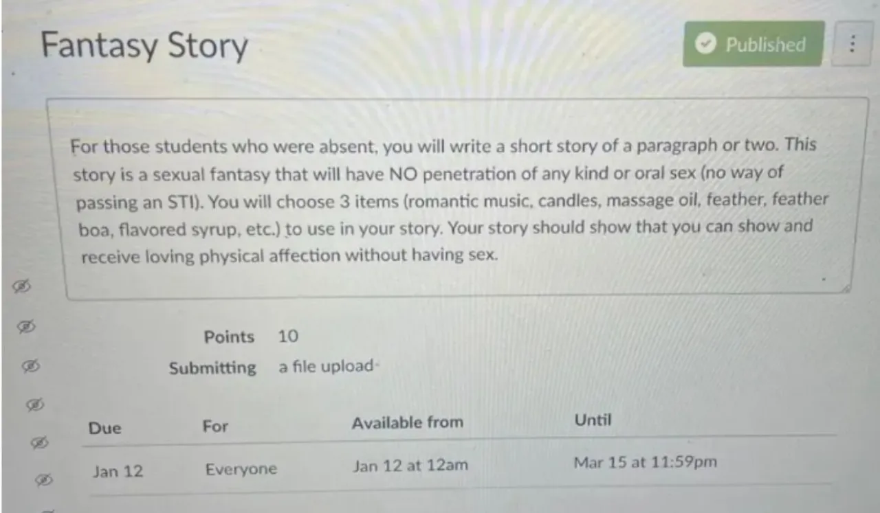 Sexual Fantasy Assignment At US School