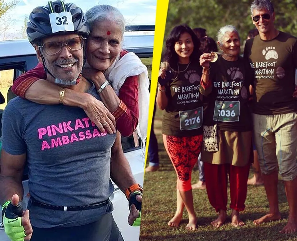 Usha Soman, milind soman's mom, usha soman,