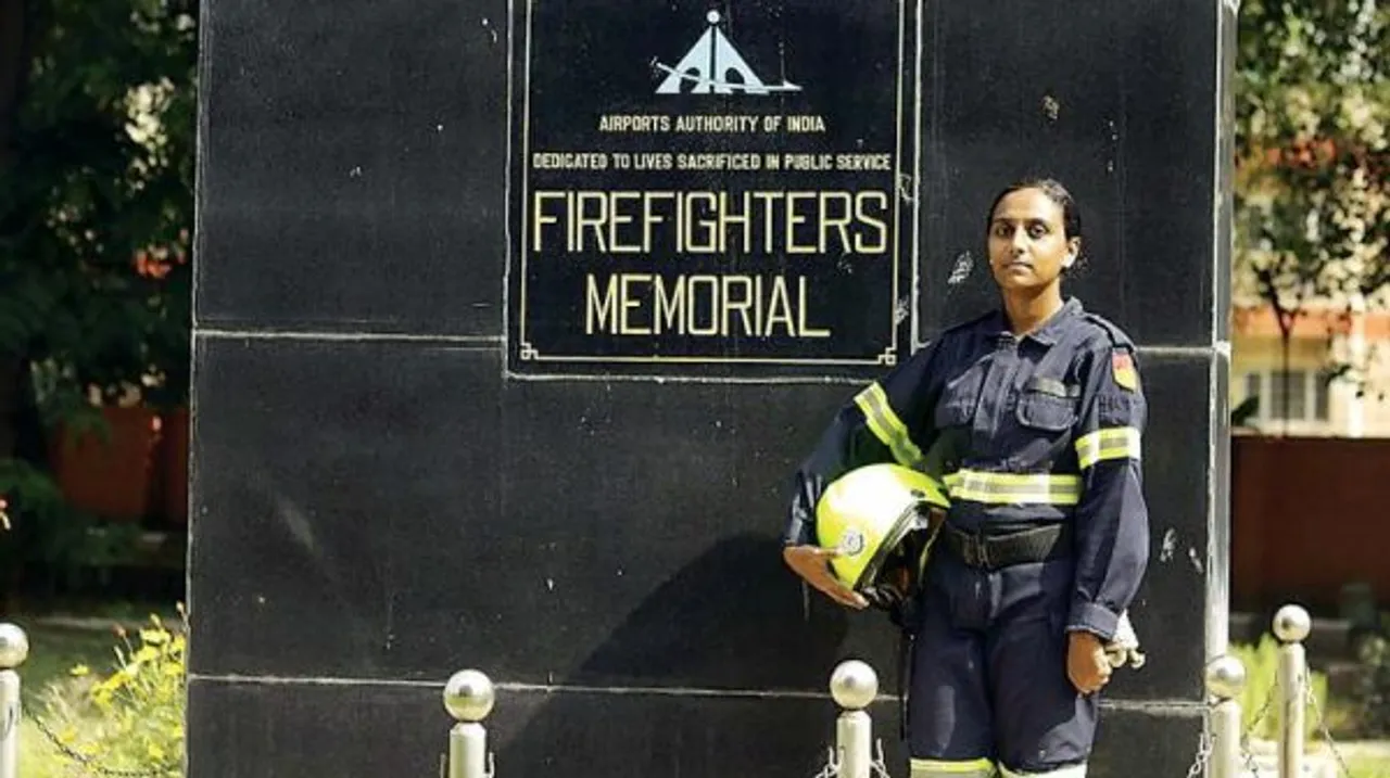 Remya Sreekantan is the first female firefighter in AAI, South India