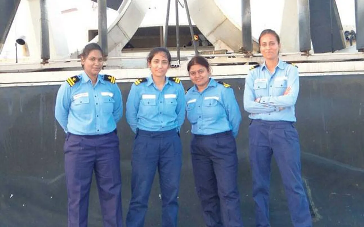 Indian female coast guard officers