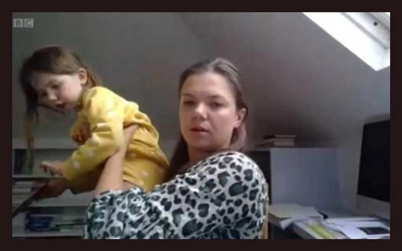 Daughter interrupts mother interview BBC