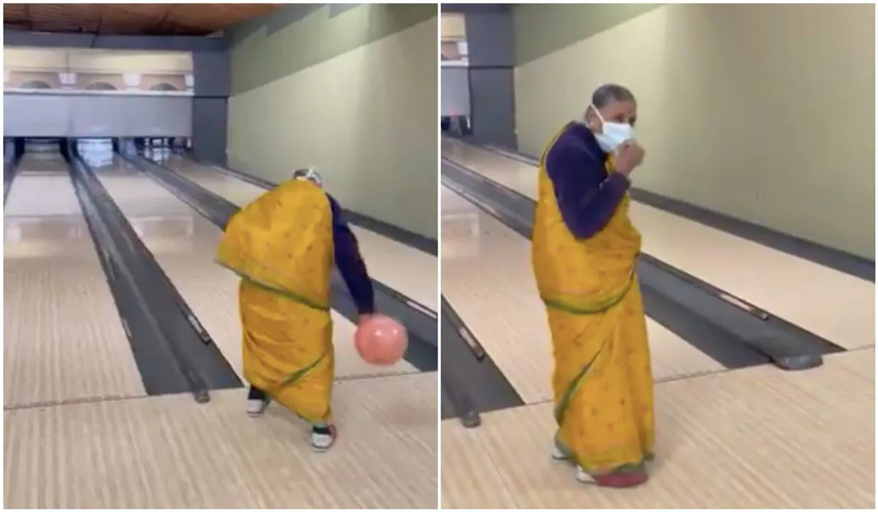 Grandmas Can Do It All, Even Bowl A Clean Strike In A Saree