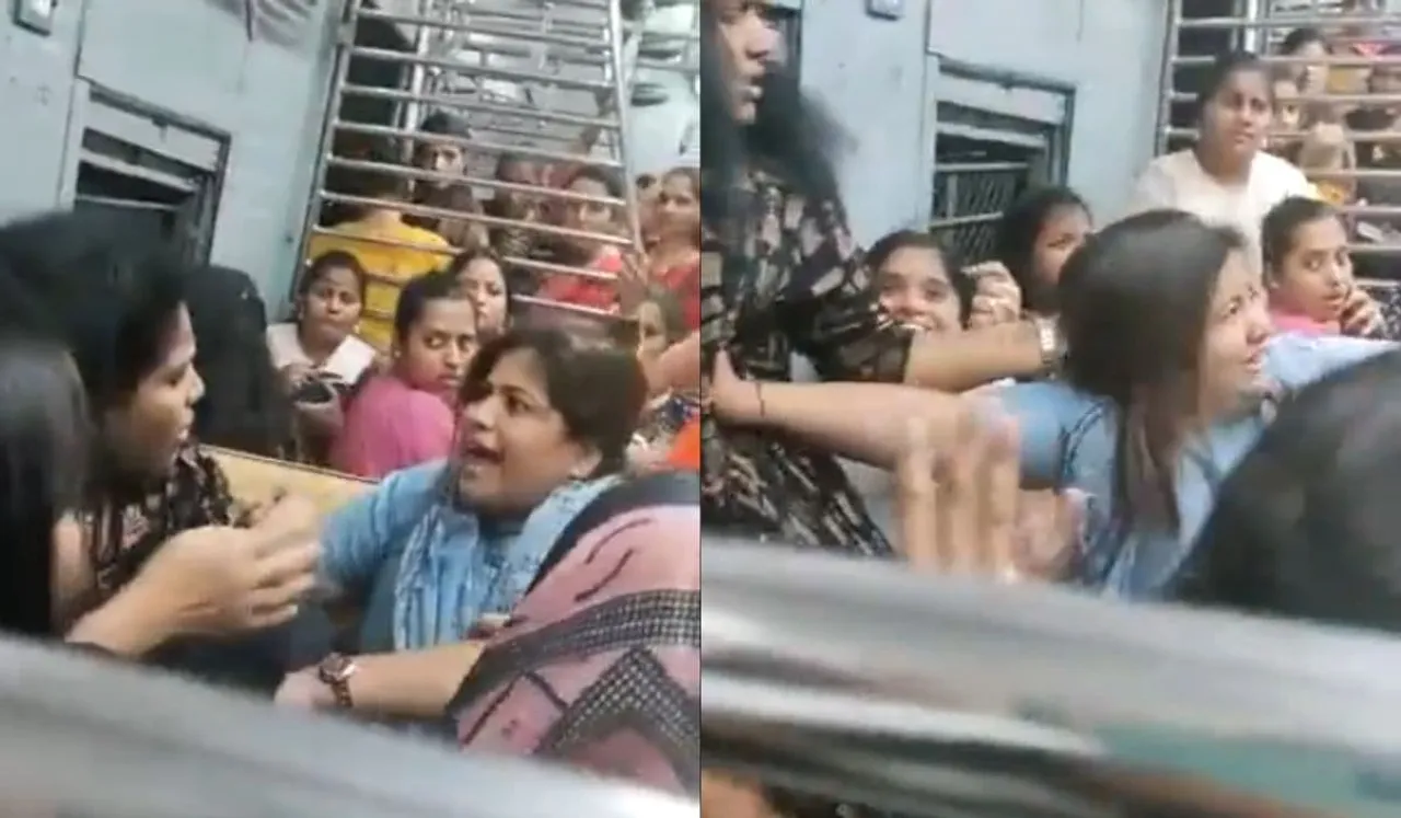Women Fight Over Train Seat