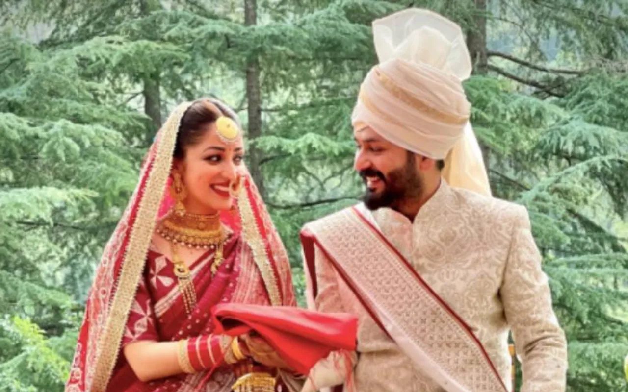 Bollywood Weddings 2021, Yami Gautam Wedding Details ,Yami Gautam Aditya Dhar Love story ,Newlyweds Yami Gautam Yami Gautam Wedding Outfit ,Yami Gautam Wedding, yami gautam and aditya dhar