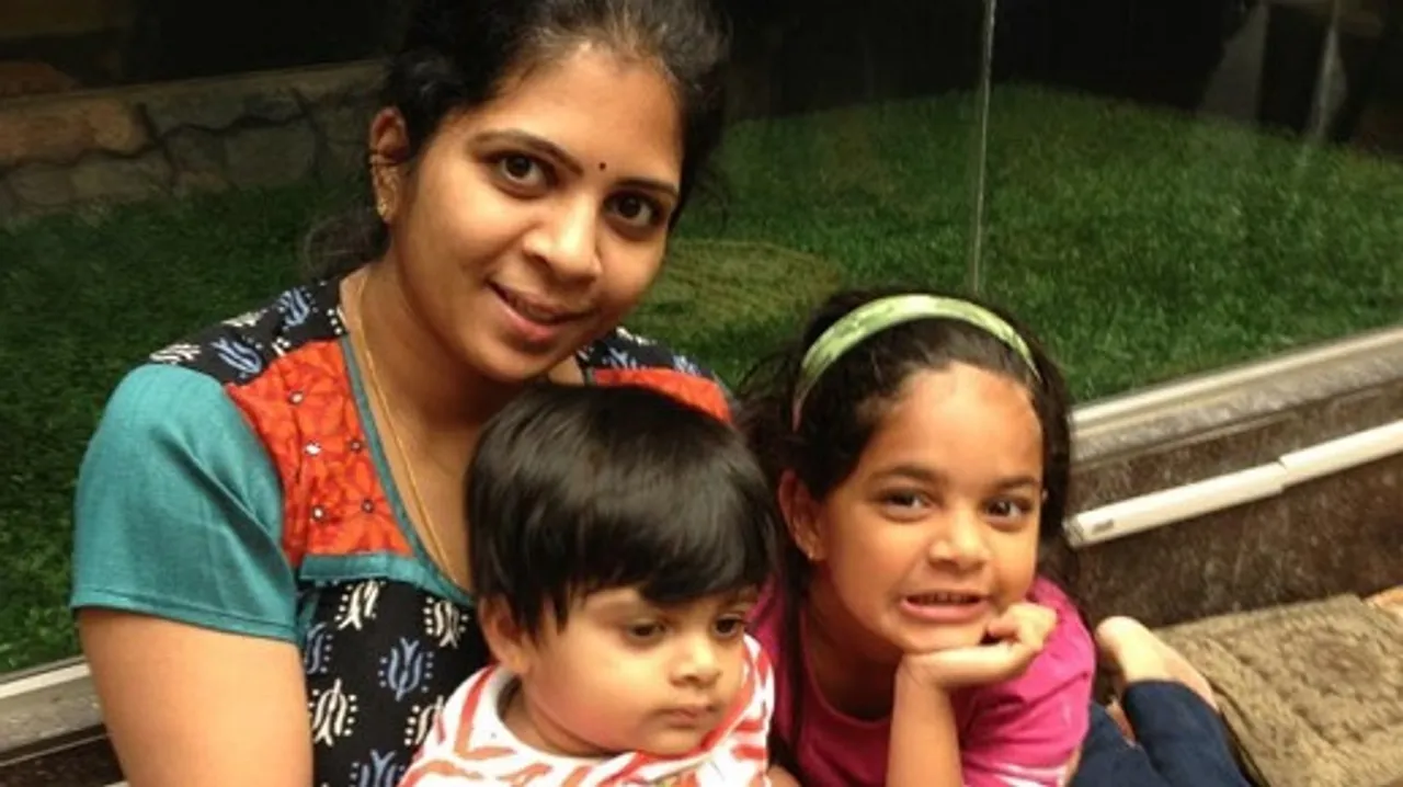 Subha Chandrasekaran with her children