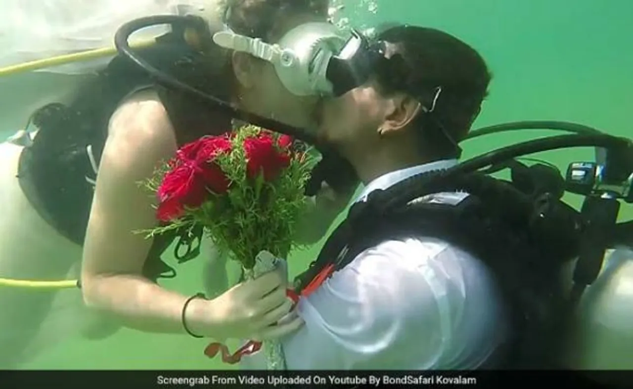 Couple Says 'I Do' Under Water In Kovalam