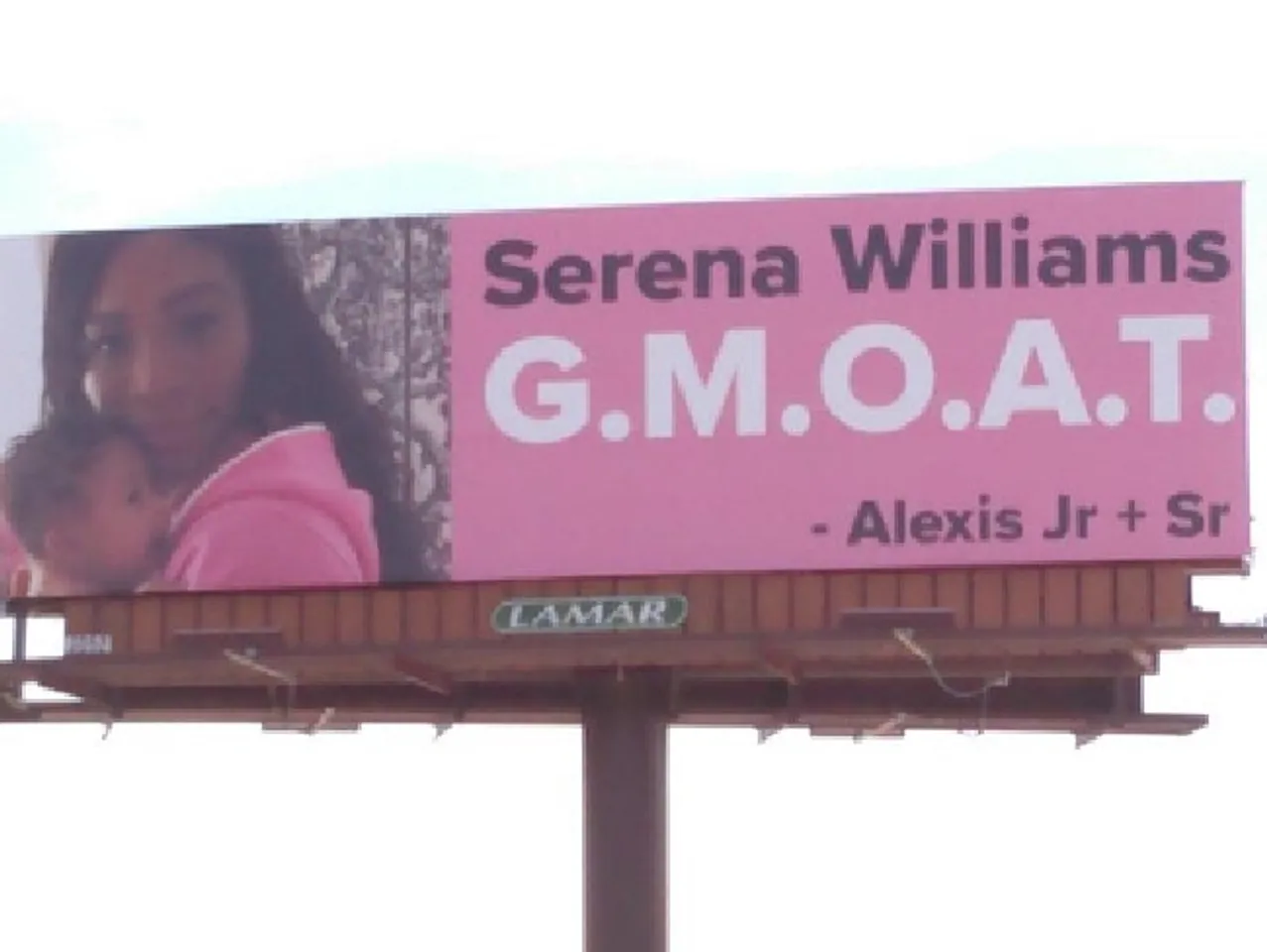 Husband's Billboards Gesture Serena Williams