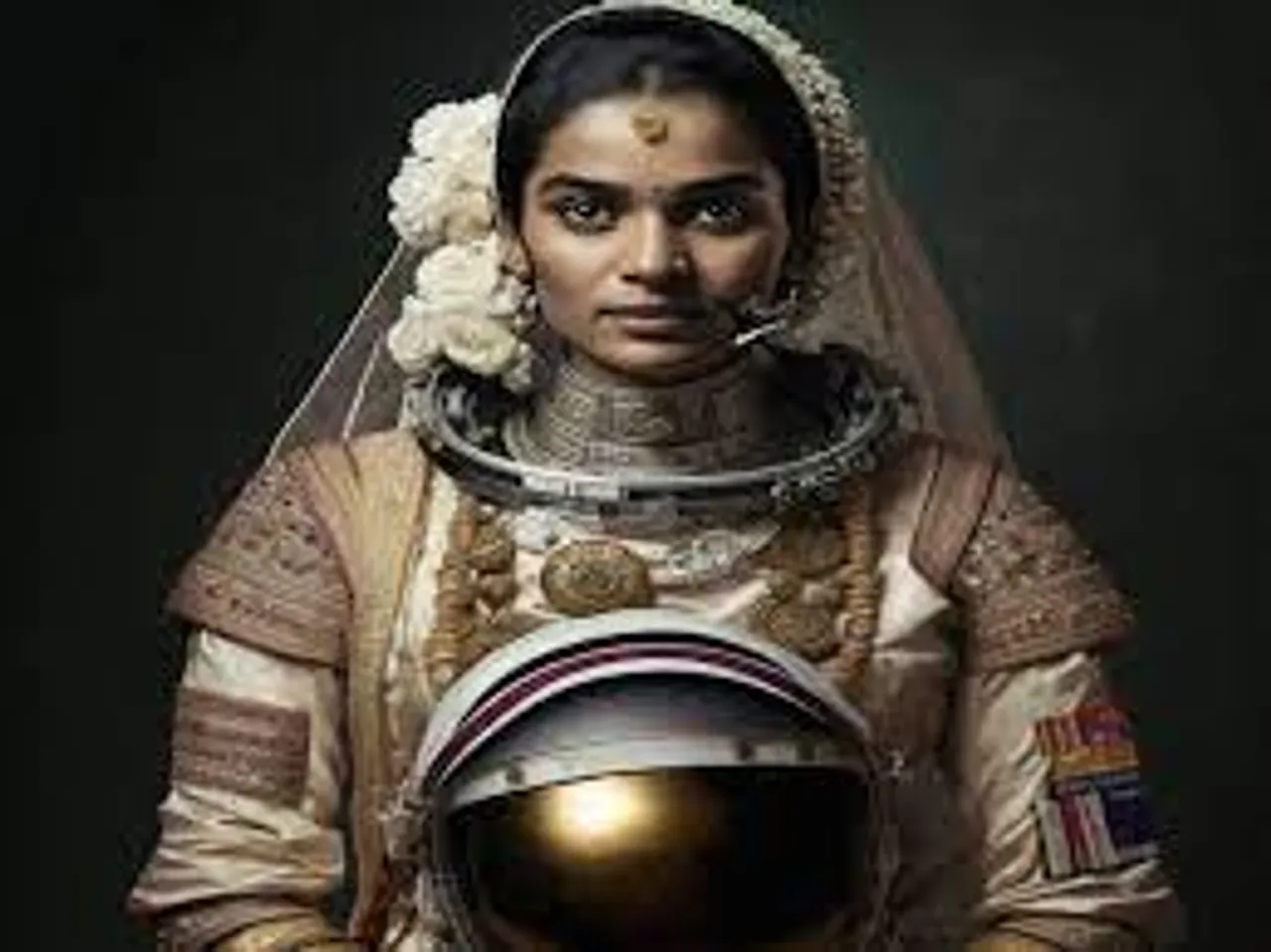 Artist creates AI based images of astronaut as bride