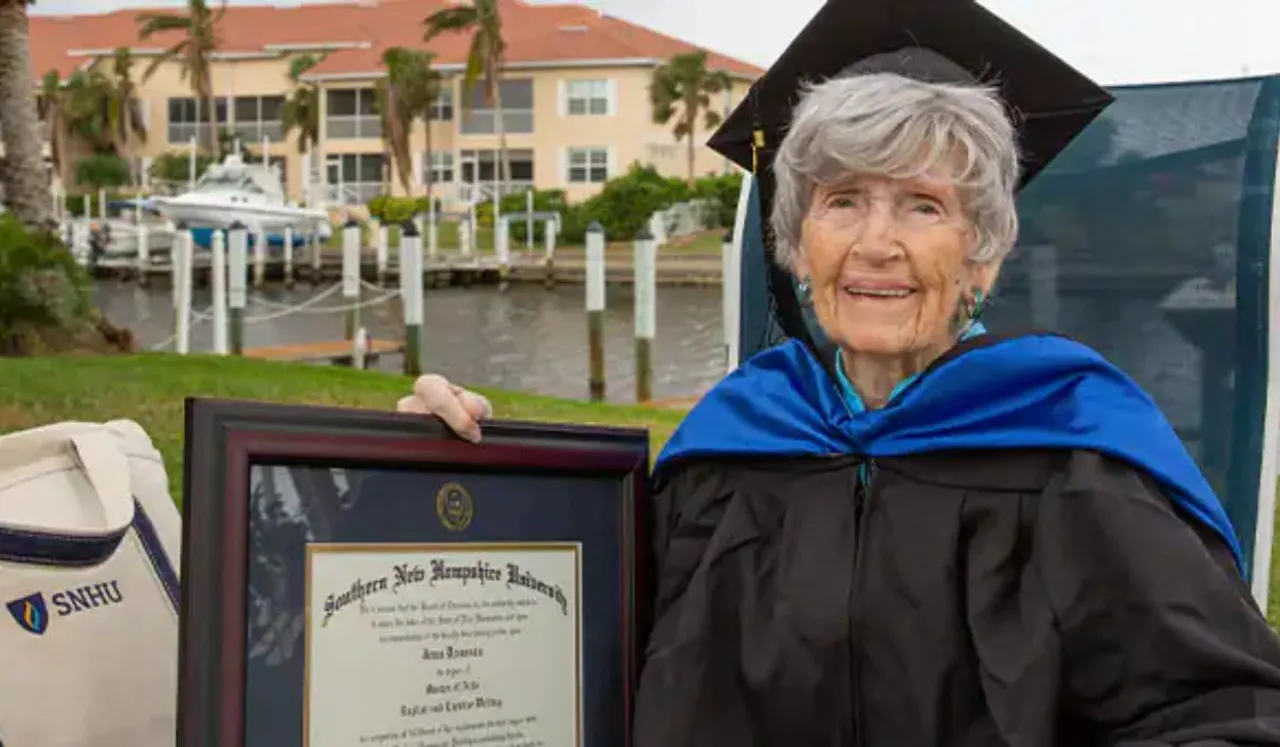 us woman post graduates at 89