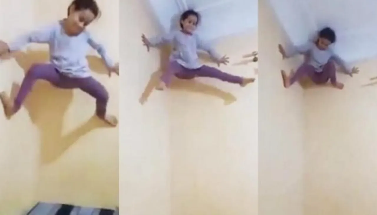 Viral Video: Spider Girl Climbs Up Wall Without Any Support