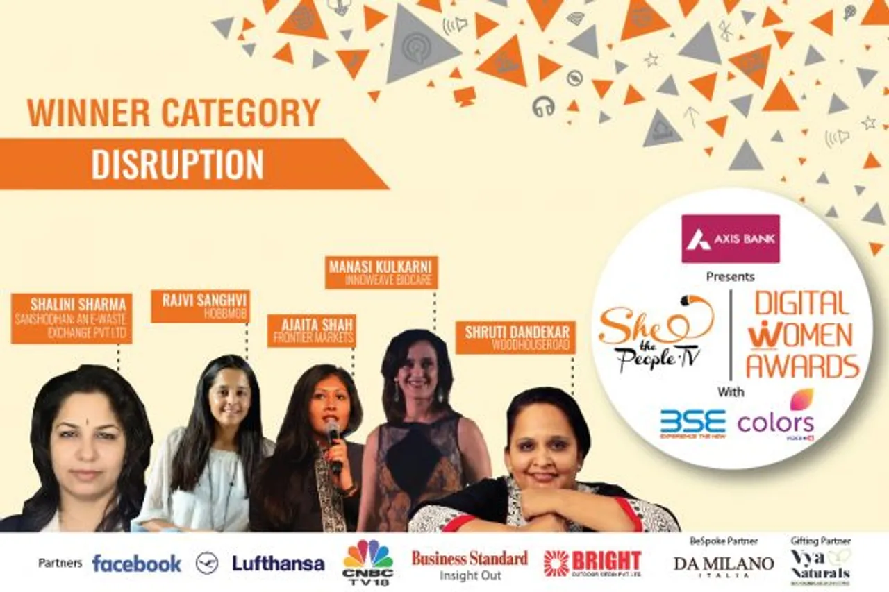 Winners In Disruption Category At The Digital Women Awards 2018