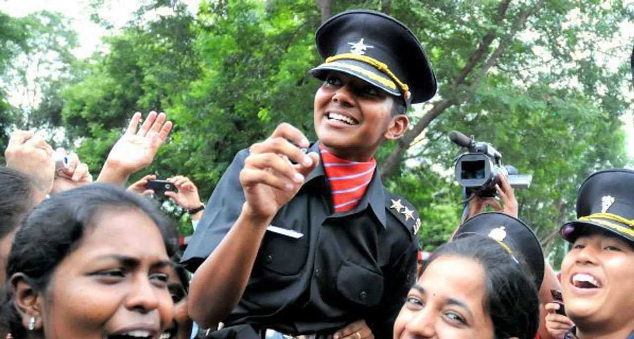 Captain Divya Ajith leads the all-women contingent at Republic Day Parade