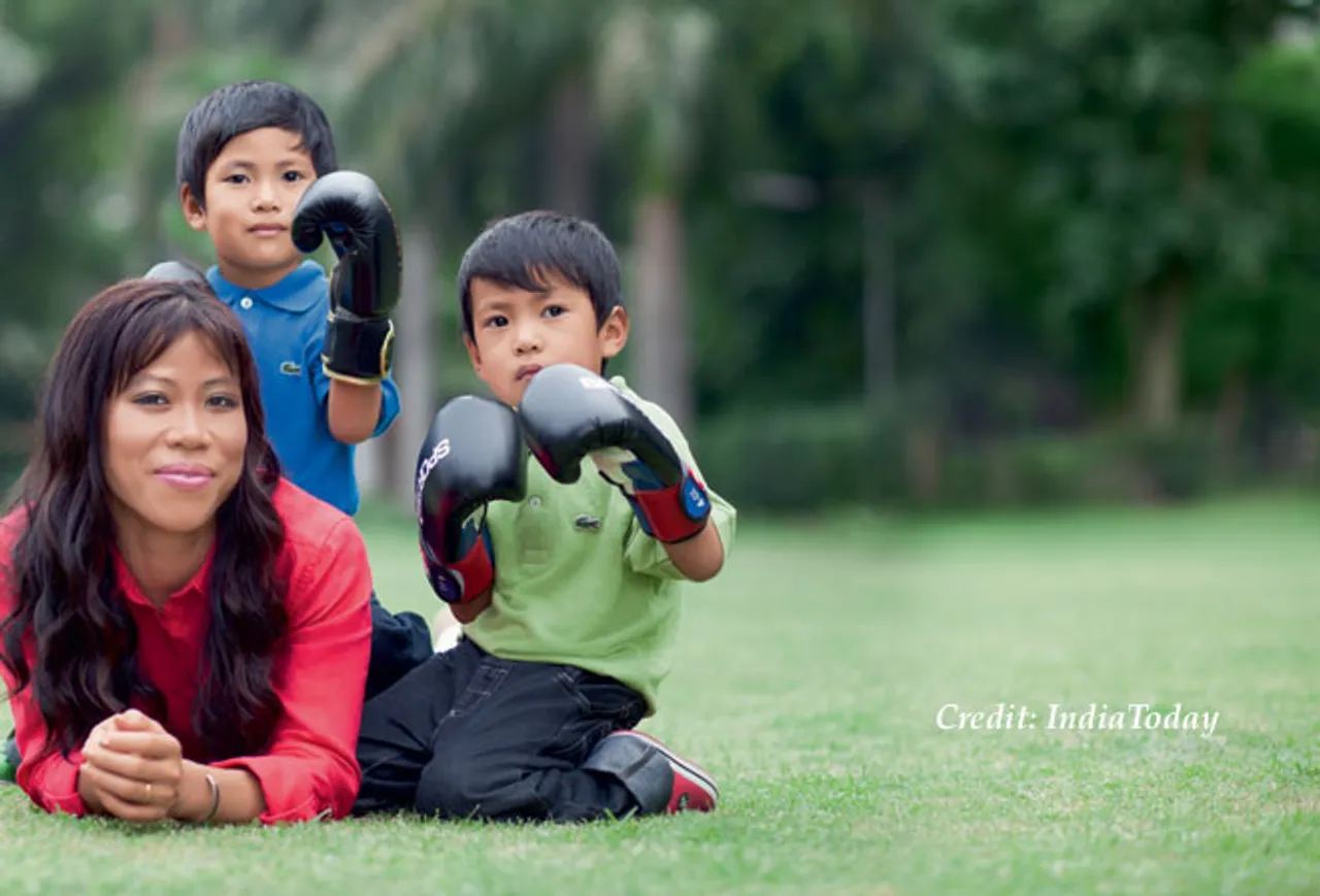 Mary Kom with Kids by IndiaToday, Indian Sportswomen Social Distancing