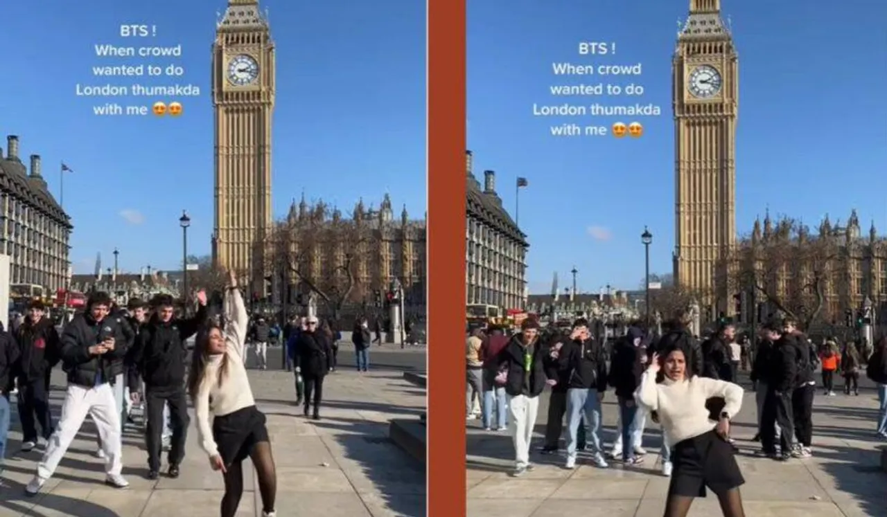 Woman Grooves To London Thumakda Outside Big Ben, Crowd Joins Her