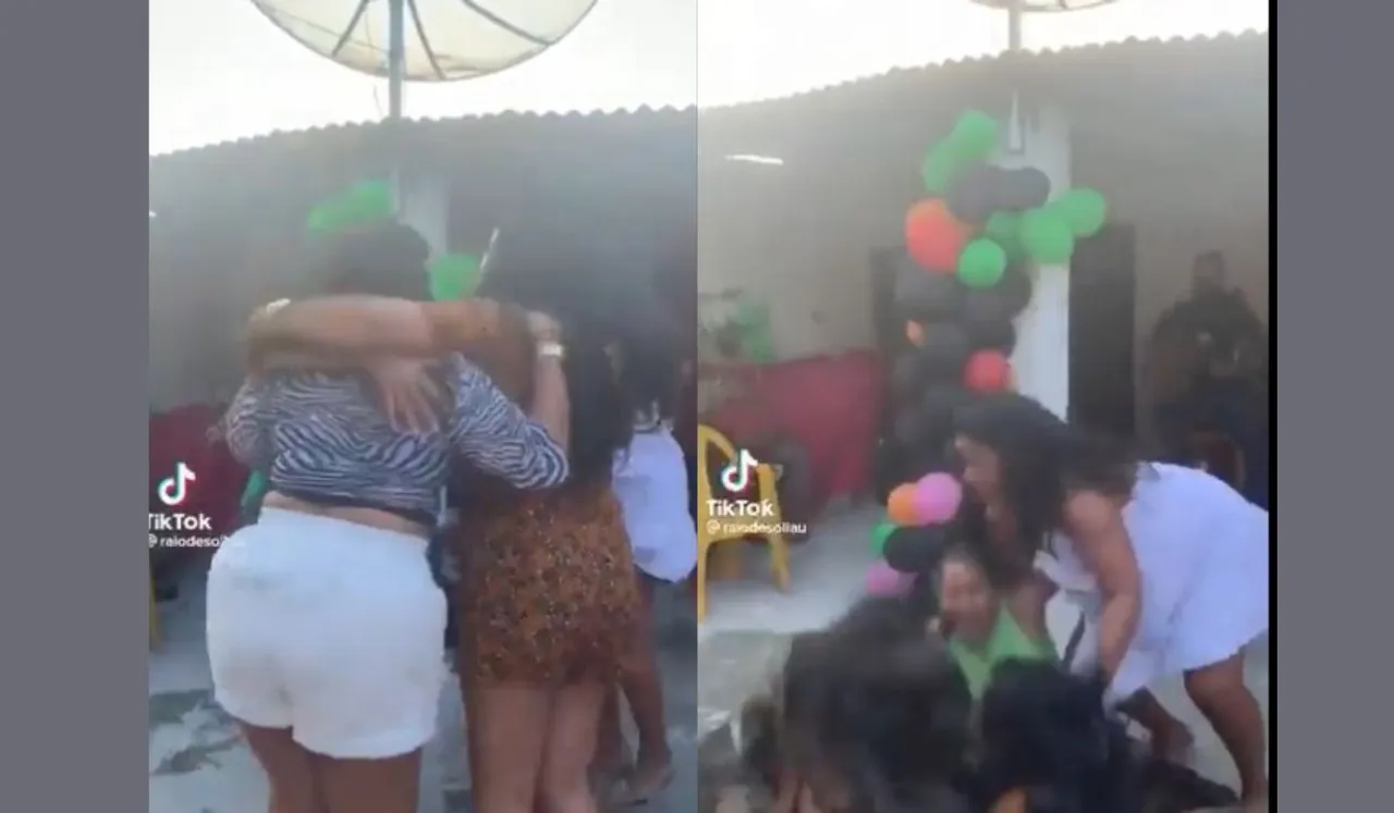 Partying Brazilian Women Falls In Sinkhole