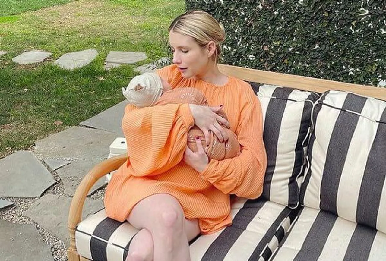 Emma Roberts son's first look