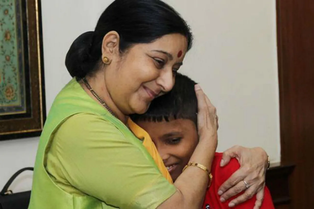 Sushma Swaraj with Sonu