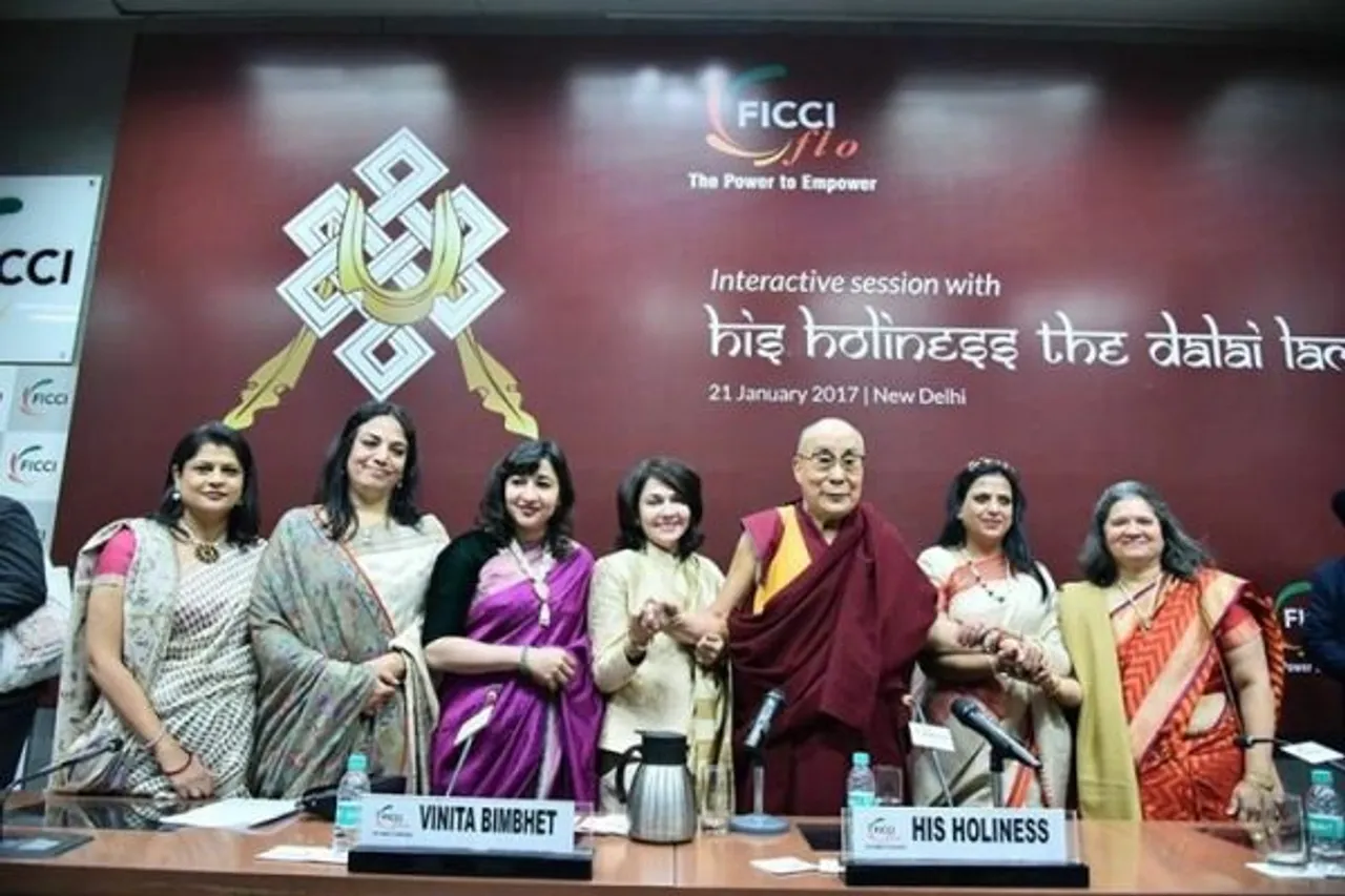 Dalai Lama meets women at FICCI Flo