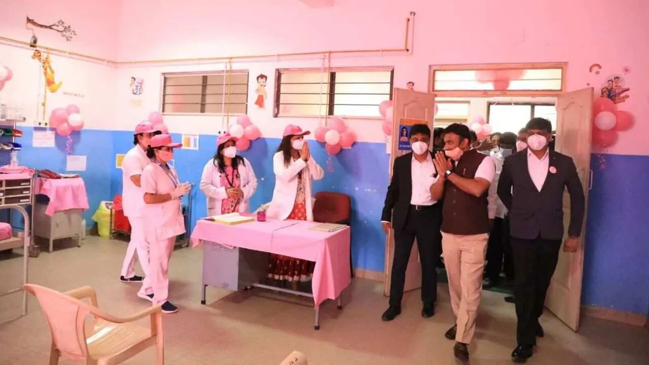 Pink Vaccination Booth Karnataka